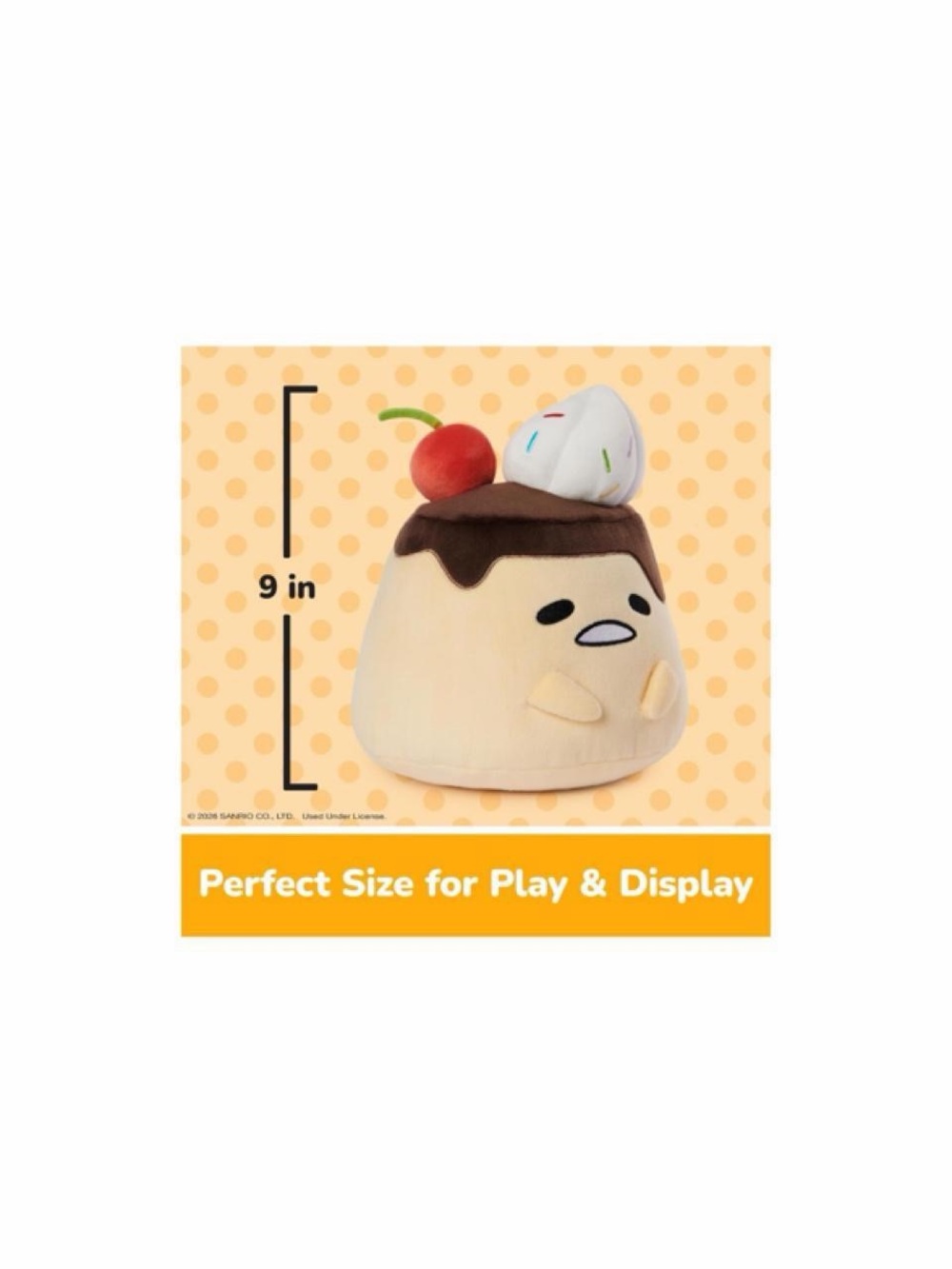 GUND Sanrio Gudetama The Lazy Egg Stuffed Animal, Flan Gudetama Plush Toy - Picture 2 of 7